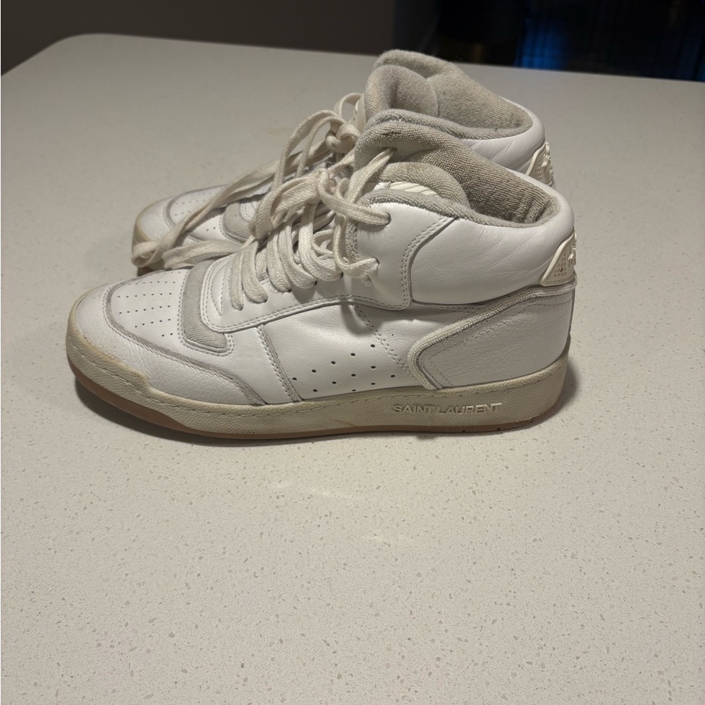 Saint Laurent White High-Top Sneakers